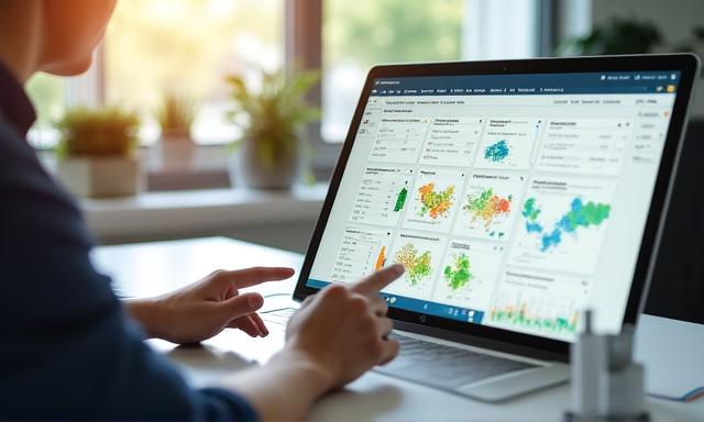 Data dashboard showing social media sentiment charts